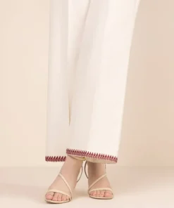 Sale Sapphire Embroidered Cambric Culottes Off White