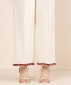 Sale Sapphire Embroidered Cambric Culottes Off White