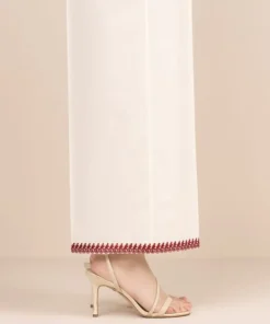 Sale Sapphire Embroidered Cambric Culottes Off White