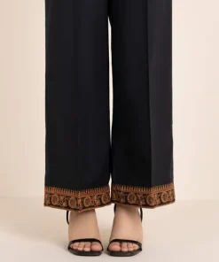 Outlet Sapphire Embroidered Cambric Culottes Black