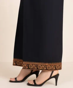 Outlet Sapphire Embroidered Cambric Culottes Black