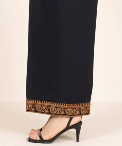 Outlet Sapphire Embroidered Cambric Culottes Black