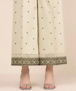 Outlet Sapphire Embroidered Cambric Flared Pants Green