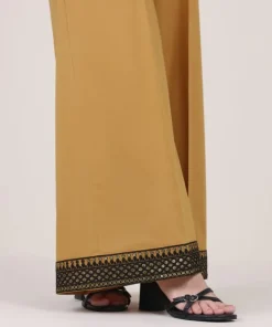 Hot Sapphire Embroidered Cambric Flared Pants
