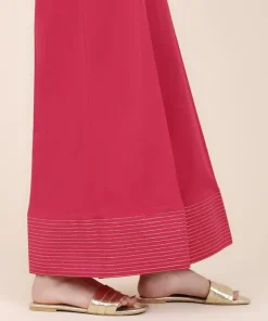 Discount Sapphire Embroidered Cambric Flared Pants Pink