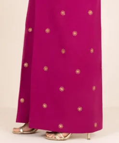 New Sapphire Embroidered Cambric Flared Pants Pink