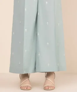 Discount Sapphire Embroidered Cambric Flared Pants Ice Blue