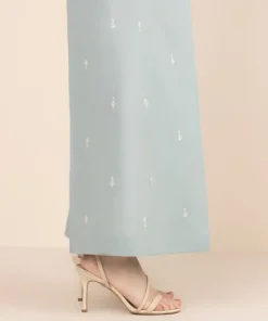 Discount Sapphire Embroidered Cambric Flared Pants Ice Blue