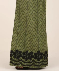 Discount Sapphire Embroidered Cambric Flared Pants Green