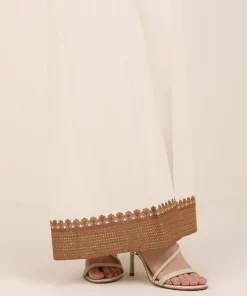 Online Sapphire Embroidered Cambric Flared Pants Beige