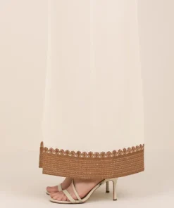 Online Sapphire Embroidered Cambric Flared Pants Beige