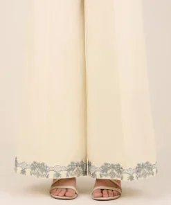Discount Sapphire Embroidered Cambric Flared Pants Beige