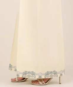 Discount Sapphire Embroidered Cambric Flared Pants Beige
