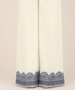 Sale Sapphire Embroidered Cambric Flared Pants White