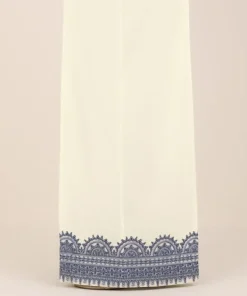 Sale Sapphire Embroidered Cambric Flared Pants White