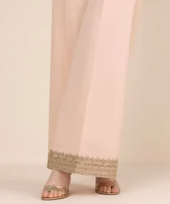 Sale Sapphire Embroidered Cambric Flared Pants Pink
