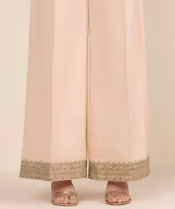 Sale Sapphire Embroidered Cambric Flared Pants Pink