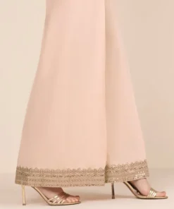 Sale Sapphire Embroidered Cambric Flared Pants Pink