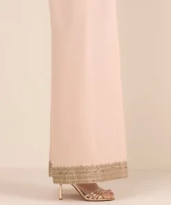 Sale Sapphire Embroidered Cambric Flared Pants Pink