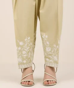 Clearance Sapphire Embroidered Cambric Shalwar Beige