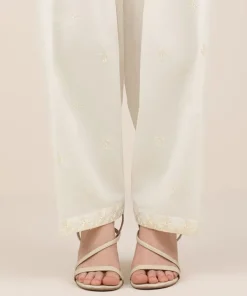 New Sapphire Embroidered Cambric Shalwar White