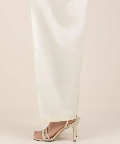 New Sapphire Embroidered Cambric Shalwar White