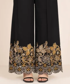 Outlet Sapphire Embroidered Cotton Culottes Black