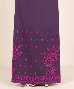 Best Sapphire Embroidered Cotton Flared Pants Purple