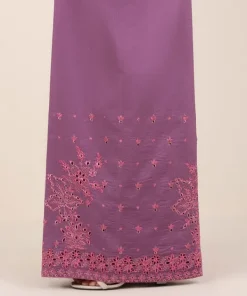Fashion Sapphire Embroidered Cotton Flared Pants Purple