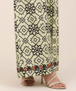 Hot Sapphire Embroidered Cotton Flared Pants Off White