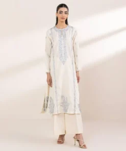 Best Sapphire Embroidered Cotton Jacquard Shirt Off White