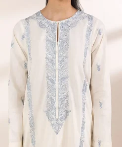 Best Sapphire Embroidered Cotton Jacquard Shirt Off White