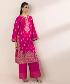 Clearance Sapphire Embroidered Cotton Jacquard Shirt Pink