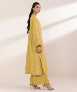 Online Sapphire Embroidered Cotton Jacquard Shirt Yellow