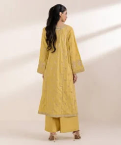 Online Sapphire Embroidered Cotton Jacquard Shirt Yellow