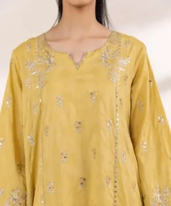 Online Sapphire Embroidered Cotton Jacquard Shirt Yellow