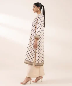 Best Sapphire Embroidered Cotton Satin Shirt Beige