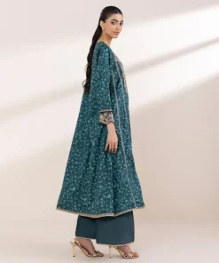 Sale Sapphire Embroidered Cotton Satin Shirt Blue