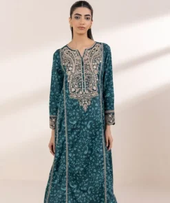 Sale Sapphire Embroidered Cotton Satin Shirt Blue