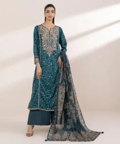 Sale Sapphire Embroidered Cotton Satin Shirt Blue