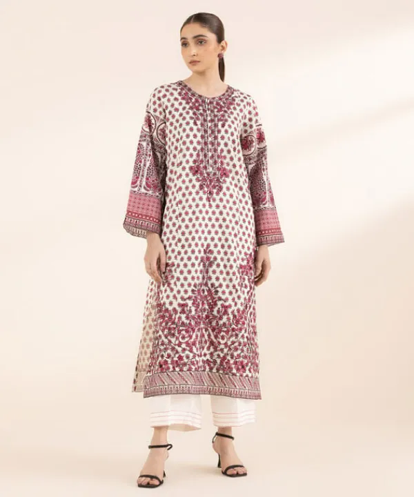 New Sapphire Embroidered Cotton Satin Shirt White