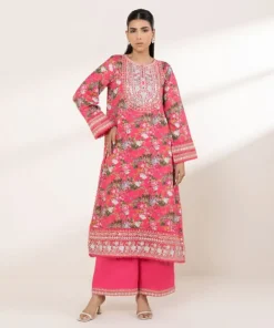 Best Sapphire Embroidered Cotton Satin Shirt Pink