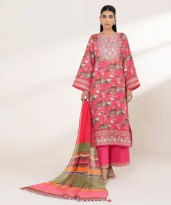 Best Sapphire Embroidered Cotton Satin Shirt Pink
