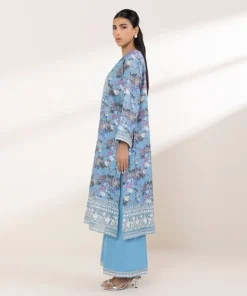 Outlet Sapphire Embroidered Cotton Satin Shirt Blue