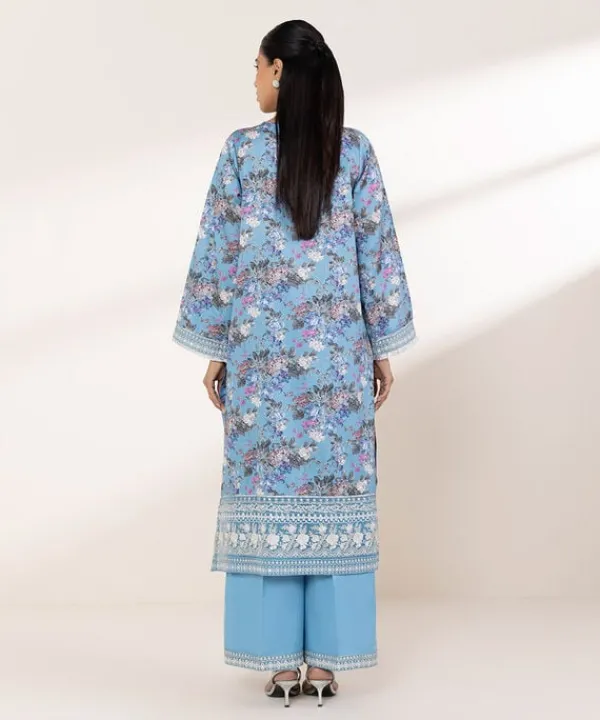 Outlet Sapphire Embroidered Cotton Satin Shirt Blue