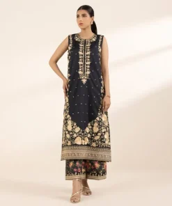 Fashion Sapphire Embroidered Cotton Satin Shirt Black