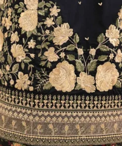 Fashion Sapphire Embroidered Cotton Satin Shirt Black