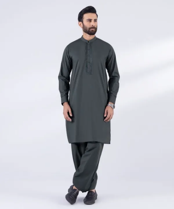 Discount Sapphire Embroidered Cotton Suit - Regular Fit