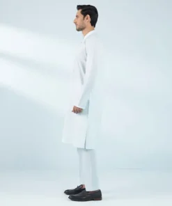Best Sapphire Embroidered Cotton Suit - Slim Fit Ice Blue