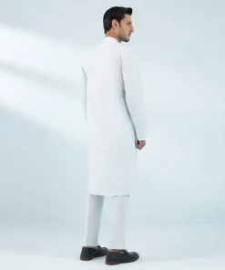 Best Sapphire Embroidered Cotton Suit - Slim Fit Ice Blue